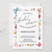 Waterverf Flowers Elegant Script Vrijgezellenfeest Kaart (Voorkant)