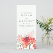 Waterverf Flowers Elegant Trendy Trouwprogramma's Programmakaart (Staand voorkant)