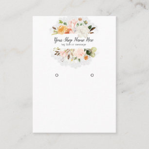 Waterverf Flowers en lace Earring Display Visitekaartje