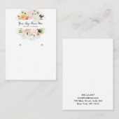 Waterverf Flowers en lace Earring Display Visitekaartje (Voorkant / Achterkant)
