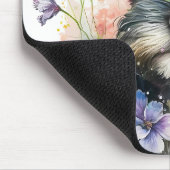 Waterverf Flowers en Schnauzer Puppy Muismat (Hoek)