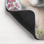 Waterverf Flowers en Siberian Husky Puppy Muismat (Hoek)