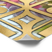 Waterverf Flowers en Siberian Husky Puppy Poster (Hoek)