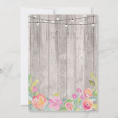 Waterverf Flowers Engagement Party Floral Invite Kaart (Achterkant)