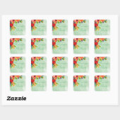 Waterverf Flowers Envelope Seals Square Stickers (Vel)