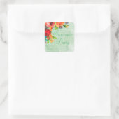 Waterverf Flowers Envelope Seals Square Stickers (Tas)