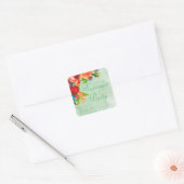 Waterverf Flowers Envelope Seals Square Stickers (Envelop)