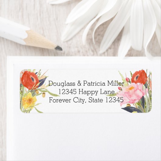 Waterverf Flowers Etiket (Insitu)