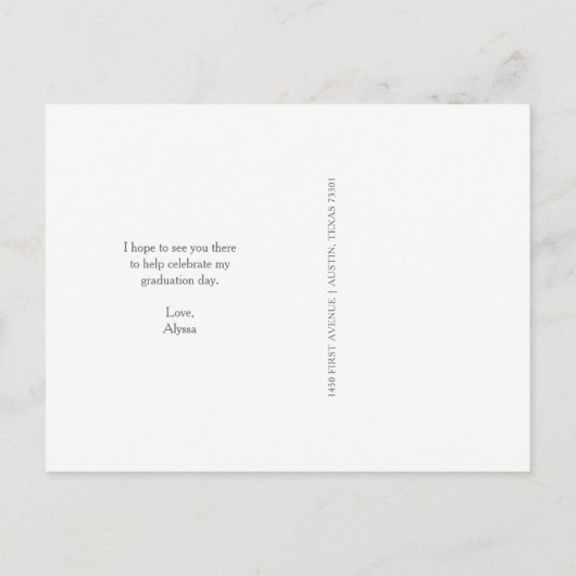 Waterverf Flowers | Faux Glitter Afstudeerfeest Uitnodiging Briefkaart (Achterkant)