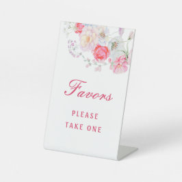 Waterverf Flowers Favors Pedestal Sign Reclamebord Met Voetstuk