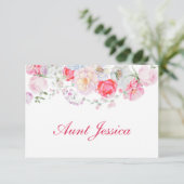 Waterverf Flowers Flat Place Card (Staand voorkant)