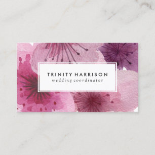 Waterverf Flowers Floral Boho Visitekaartje
