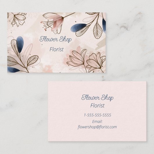 Waterverf Flowers Florist Shop Visitekaartje (Voorkant / Achterkant)