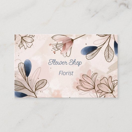 Waterverf Flowers Florist Shop Visitekaartje (Voorkant)