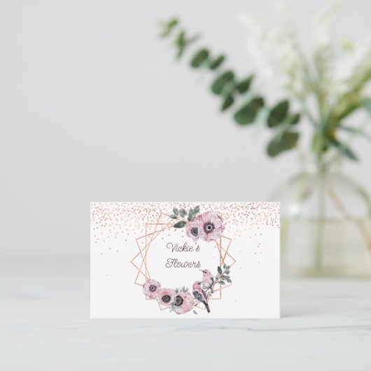 Waterverf Flowers Florist Shop Visitekaartje (Staand voorkant)