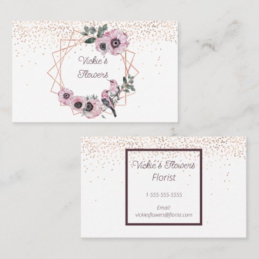 Waterverf Flowers Florist Shop Visitekaartje (Voorkant / Achterkant)