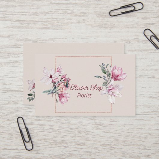 Waterverf Flowers Florist Shop Visitekaartje (Voorkant / Achterkant in situ)
