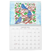 Waterverf Flowers Garden Agenda Kalender (Jan 2026)