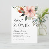 Waterverf Flowers Garden Baby shower Kaart (Staand voorkant)