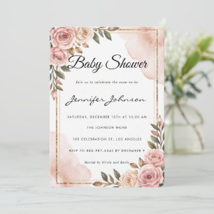 Waterverf Flowers Garden Baby shower Kaart