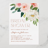 Waterverf Flowers Garden Vrijgezellenfeest Folie Uitnodiging (Voorkant)