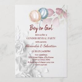 Waterverf Flowers Genderonthulling Kaart