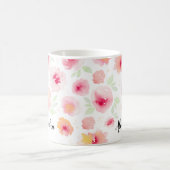 Waterverf Flowers Gepersonaliseerde naam Koffie Mo Koffiemok (Center)
