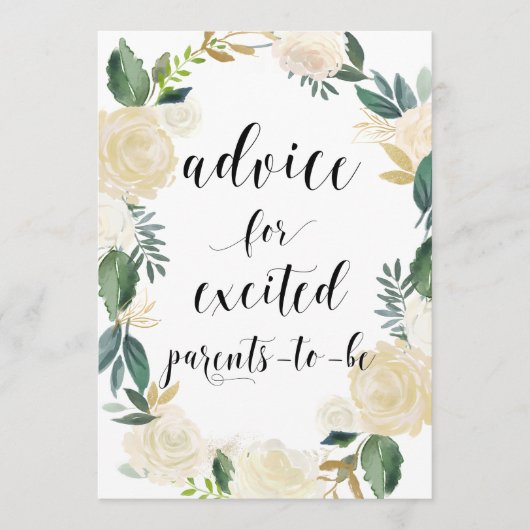 Waterverf Flowers Gold Glitter Advice for Parents Advieskaart (Voorkant)
