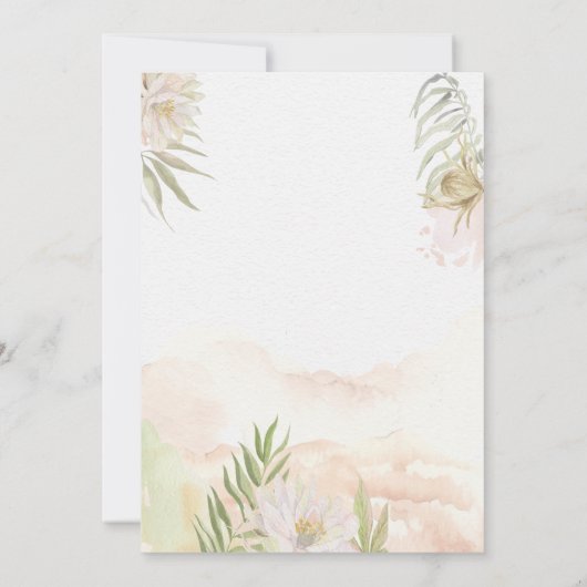 Waterverf Flowers Gold Lijst Quinceañera Kaart (Achterkant)