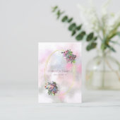 Waterverf Flowers Goud Lijst Professioneel Trendy Visitekaartje (Staand voorkant)