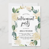 Waterverf Flowers Gouden Glitter Pensioen Partij Kaart (Voorkant)