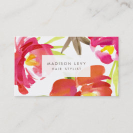 Waterverf Flowers Hair Salon Stylist Afspraak Afsprakenkaartje