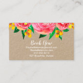 Waterverf Flowers Hair Stylist Salon Makeup Kraft Visitekaartje (Achterkant)