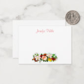 Waterverf Flowers Handgeschreven Tekst Sjabloon (Voorkant / Achterkant in situ)