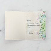 Waterverf Flowers Happy Birthday Kaart (Binnen)