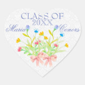 Waterverf Flowers Hart Sticker (Voorkant)