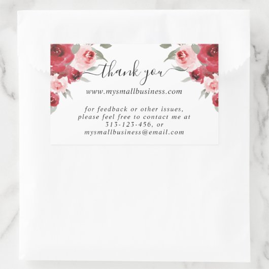 waterverf Flowers Hartelijk dank Bedrijfsinformati Rechthoekige Sticker (Tas)