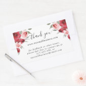 waterverf Flowers Hartelijk dank Bedrijfsinformati Rechthoekige Sticker (Envelop)