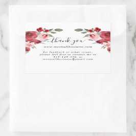 waterverf Flowers Hartelijk dank Bedrijfsinformati Rechthoekige Sticker