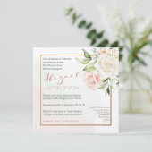 Waterverf Flowers Hebrew Bat Mitzvah Uitnodiging (Staand voorkant)