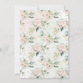 Waterverf Flowers Hebrew Bat Mitzvah Uitnodiging (Achterkant)