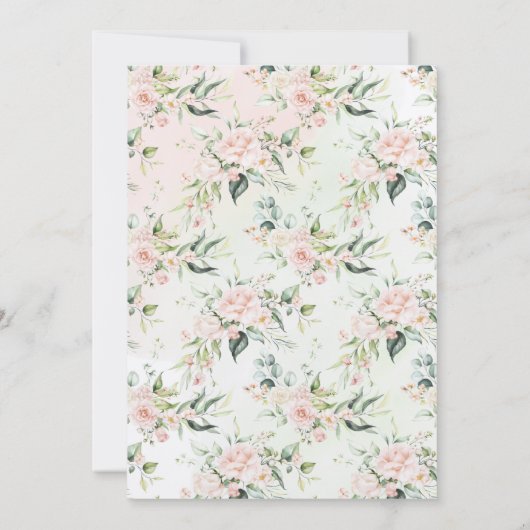 Waterverf Flowers Hebrew Bat Mitzvah Uitnodiging (Achterkant)