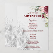 Waterverf Flowers Honeymoon Shower Kaart (Voorkant / Achterkant)