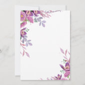 Waterverf Flowers Honeymoon Shower Kaart (Achterkant)