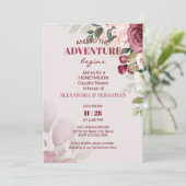 Waterverf Flowers Honeymoon Shower Kaart (Staand voorkant)