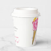 WATERVERF FLOWERS ICE CREAM - VRIJGEZELLENFEEST PAPIEREN BEKERS (Rechts)