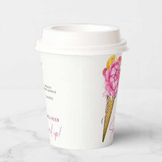 WATERVERF FLOWERS ICE CREAM - VRIJGEZELLENFEEST PAPIEREN BEKERS (Rechts)