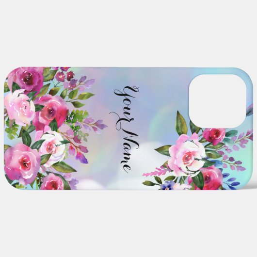 Waterverf Flowers iPhone 12 Pro Max iPhone Case (Achterkant / Rechts)