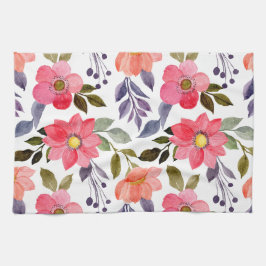 Waterverf Flowers Kitchen Towel Theedoek