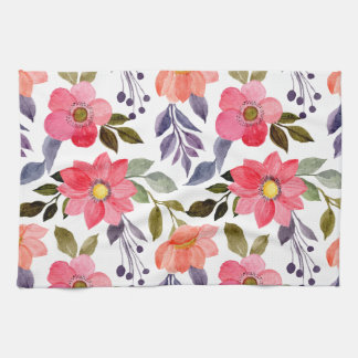 Waterverf Flowers Kitchen Towel Theedoek